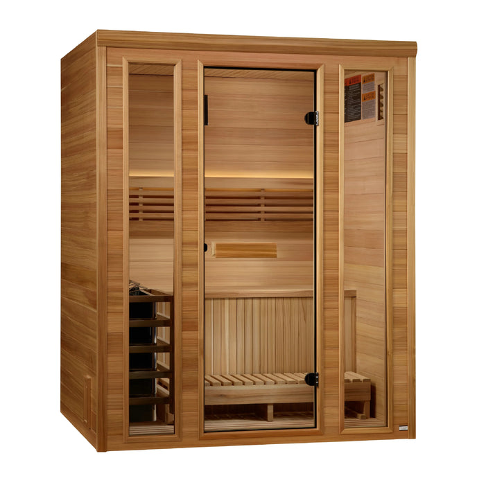 Golden Designs 2025 "Andermatt Edition" 2-3 Person Traditional Steam Sauna (GDI-7030-01) - Pacific Premium Clear Cedar