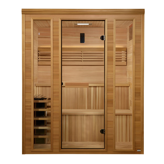 Golden Designs 2025 "Engelberg Edition" 4-6 Person Traditional Steam Sauna (GDI-7060-01) - Pacific Premium Clear Cedar