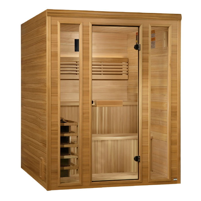 Golden Designs 2025 "Engelberg Edition" 4-6 Person Traditional Steam Sauna (GDI-7060-01) - Pacific Premium Clear Cedar