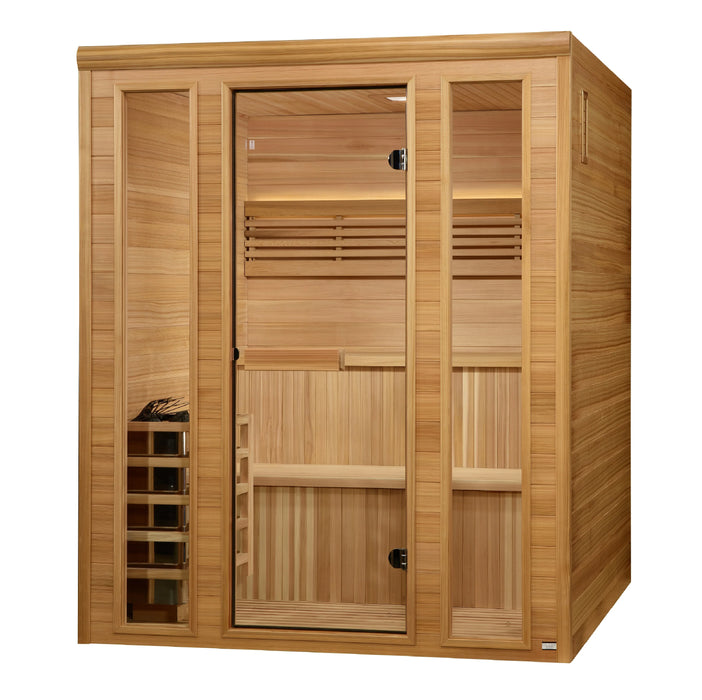 Golden Designs 2025 "Engelberg Edition" 4-6 Person Traditional Steam Sauna (GDI-7060-01) - Pacific Premium Clear Cedar