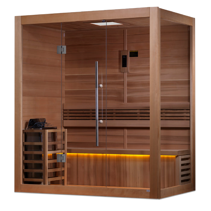 Golden Designs "3-Person Indoor Sauna with Red Cedar Interior - Forssa"