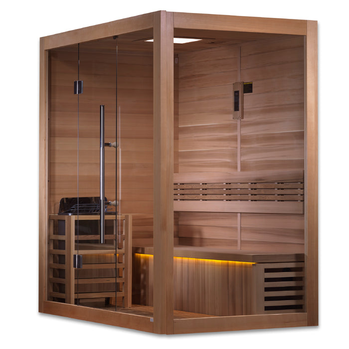 Golden Designs "3-Person Indoor Sauna with Red Cedar Interior - Forssa"