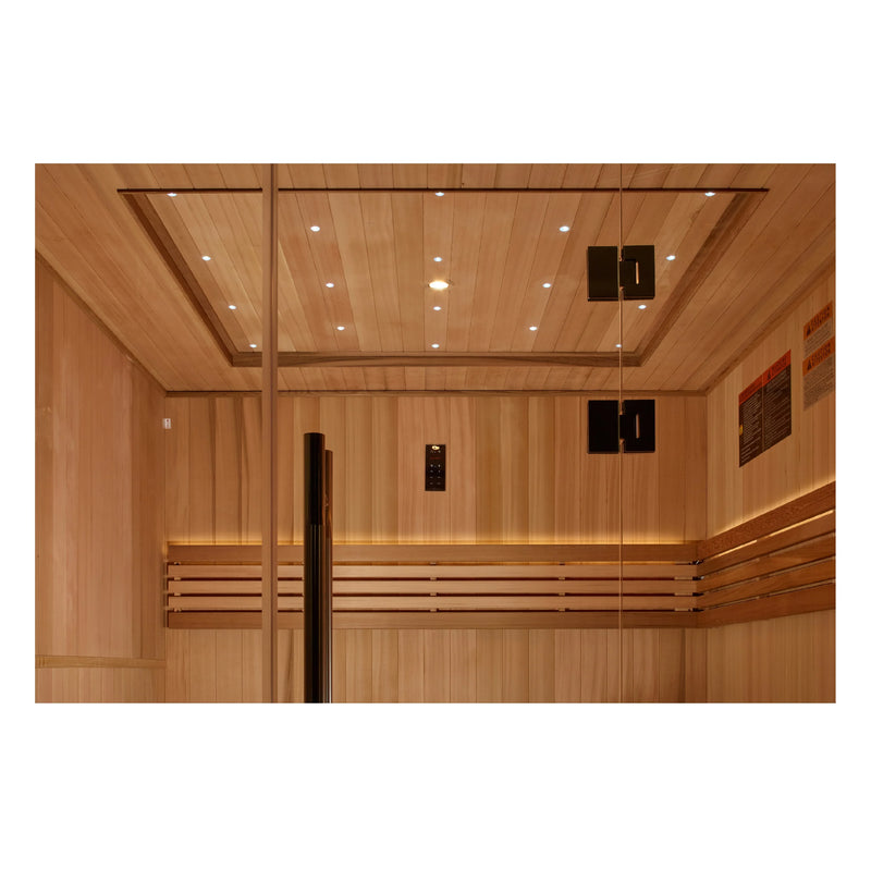 Golden Designs 2025 Updated "Osla Edition" 6-Person Traditional Sauna - Canadian Red Cedar Interior and Pacific Premium Clear Cedar Exterior