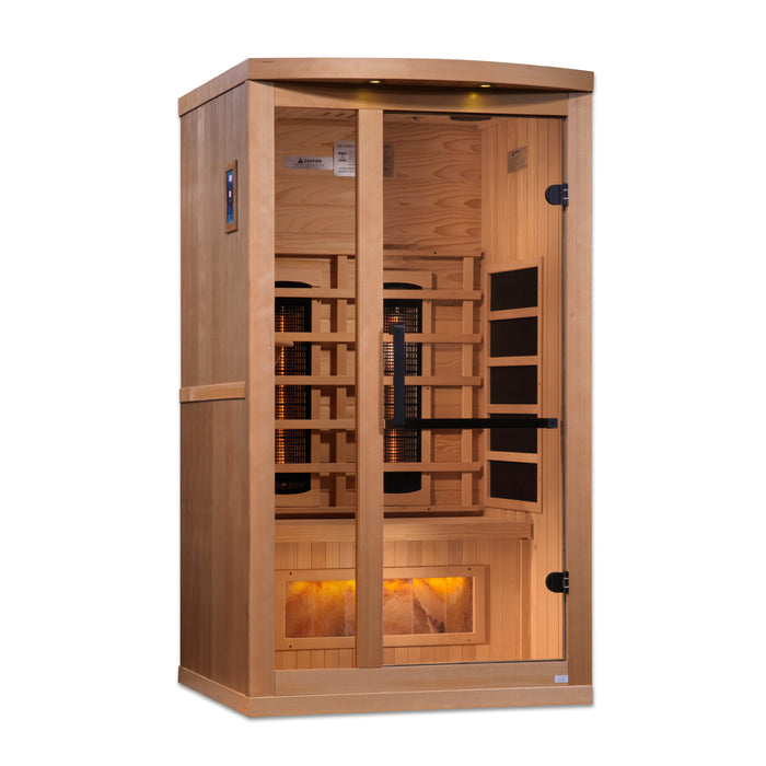 Golden Designs 1-2 Person Full Spectrum Infrared Sauna with Himalayan Salt Bar