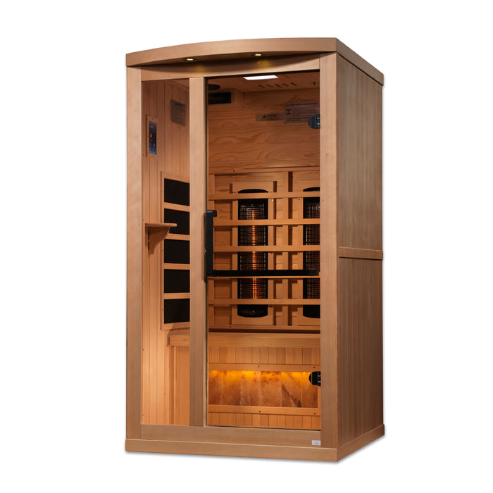 Golden Designs 1-2 Person Full Spectrum Infrared Sauna with Himalayan Salt Bar