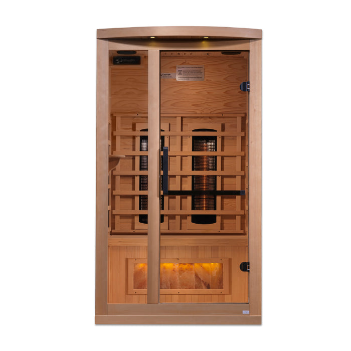 Golden Designs 1-2 Person Full Spectrum Infrared Sauna with Himalayan Salt Bar