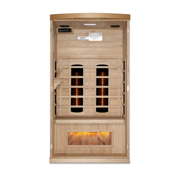 Golden Designs 1-2 Person Full Spectrum Infrared Sauna with Himalayan Salt Bar