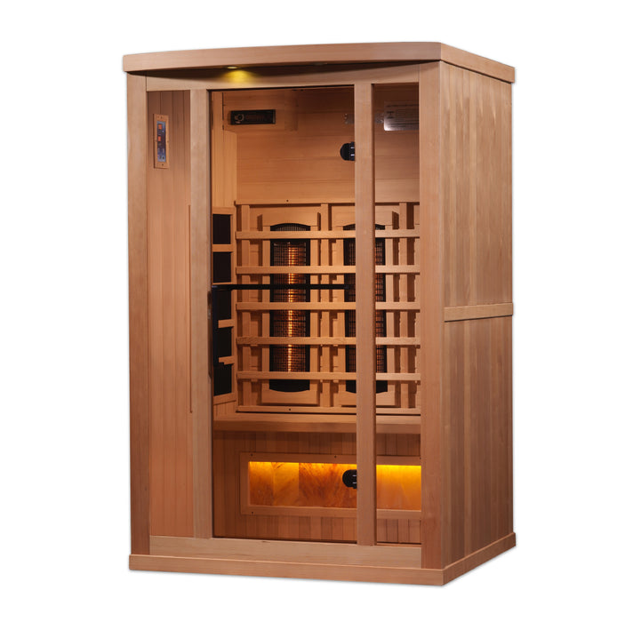 Golden Designs "2-Person Full Spectrum Infrared Sauna with Himalayan Salt Bar"