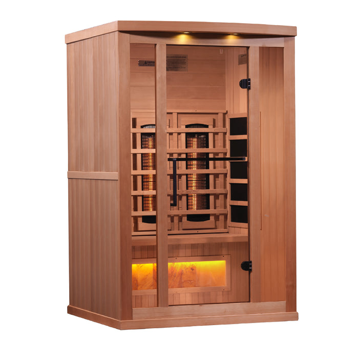 Golden Designs "2-Person Full Spectrum Infrared Sauna with Himalayan Salt Bar"