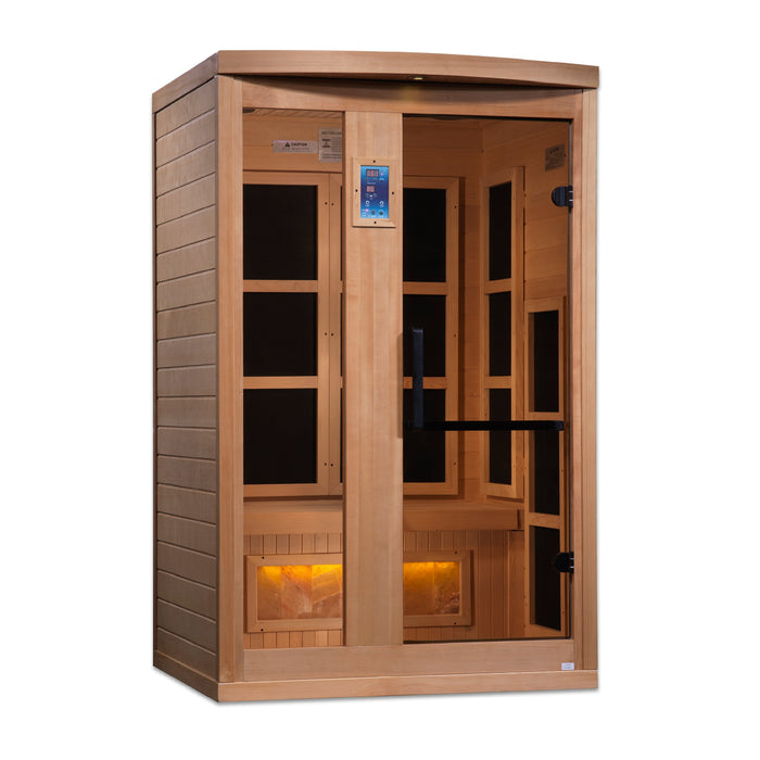 Golden Designs 2-Person "Hotel Edition" Full Spectrum PureTech™ Near Zero EMF FAR Infrared Sauna with Himalayan Salt Bar