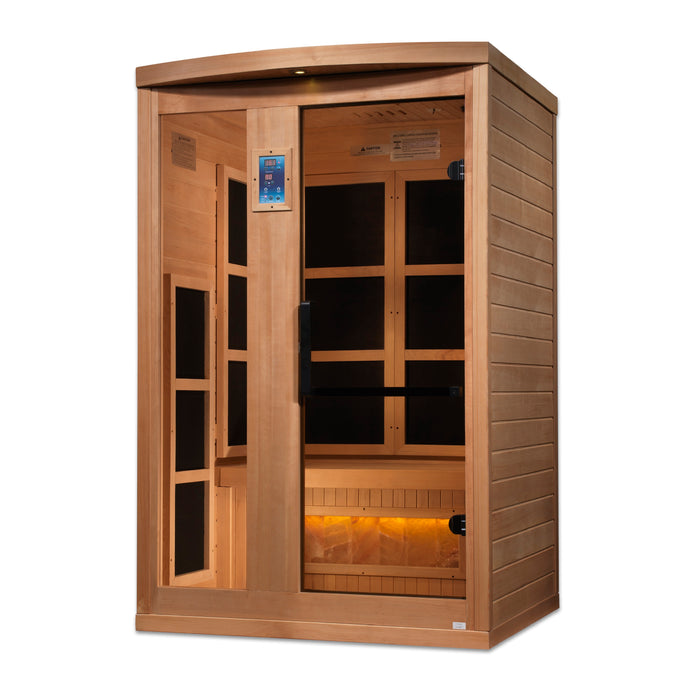 Golden Designs 2-Person "Hotel Edition" Full Spectrum PureTech™ Near Zero EMF FAR Infrared Sauna with Himalayan Salt Bar