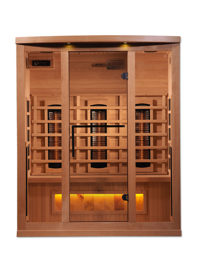 Golden Designs "3-Person Full Spectrum Infrared Sauna with Himalayan Salt Bar"