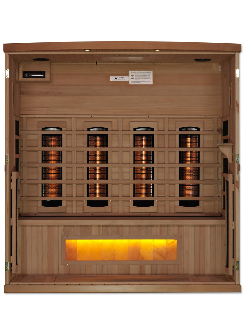 Golden Designs "4-Person Full Spectrum Infrared Sauna with Himalayan Salt Bar"