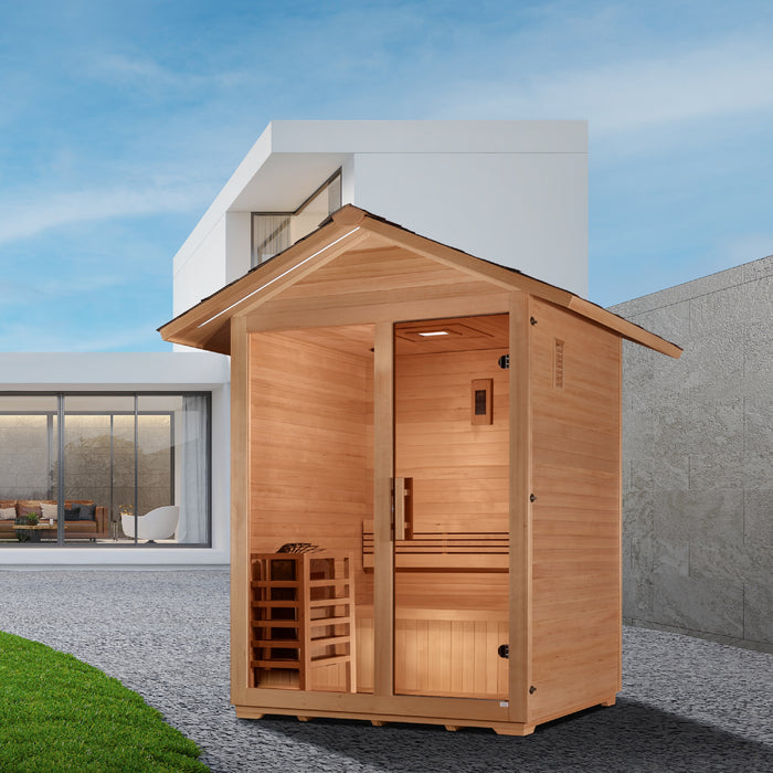 Golden Designs "3-Person Outdoor Sauna - Arlberg: Harmonizing Nature and Relaxation"