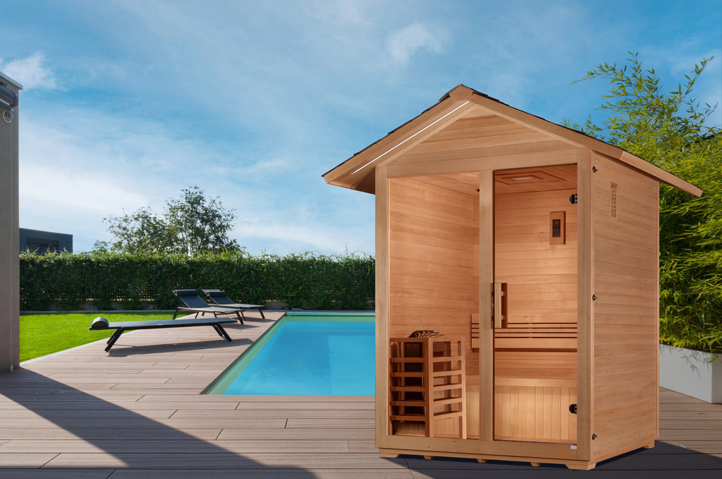 Golden Designs "3-Person Outdoor Sauna - Arlberg: Harmonizing Nature and Relaxation"