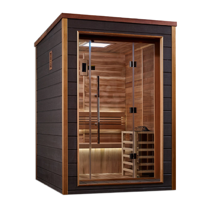 Golden Designs "2-Person Outdoor Sauna - Narvik with Canadian Red Cedar Interior"