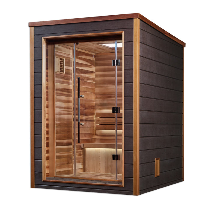 Golden Designs "2-Person Outdoor Sauna - Narvik with Canadian Red Cedar Interior"