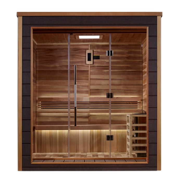 Golden Designs "3-Person Outdoor Sauna -Drammen with Canadian Red Cedar Interior"