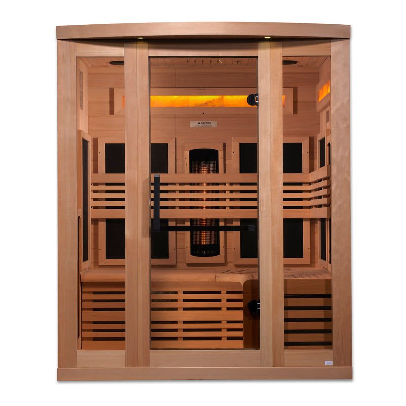 Golden Designs "3-Person Full Spectrum Infrared Sauna with Himalayan Salt Bar"