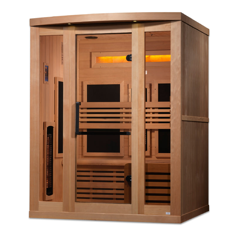 Golden Designs "3-Person Full Spectrum Infrared Sauna with Himalayan Salt Bar"