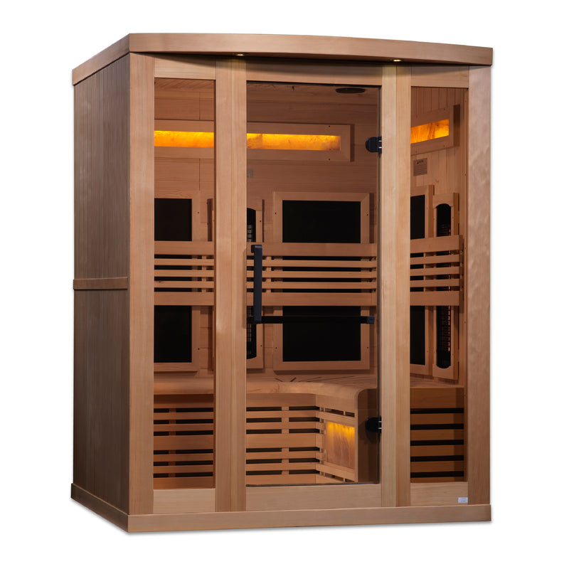Golden Designs "3-Person Full Spectrum Infrared Sauna with Himalayan Salt Bar"
