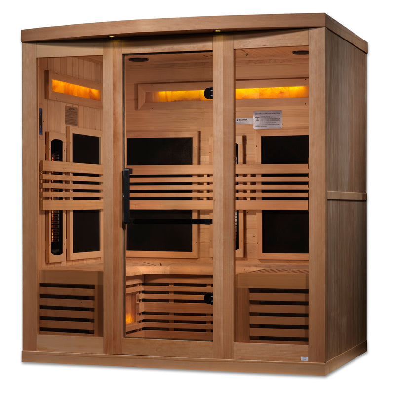 Golden Designs "6-Person Full Spectrum Infrared Sauna with Himalayan Salt Bar"