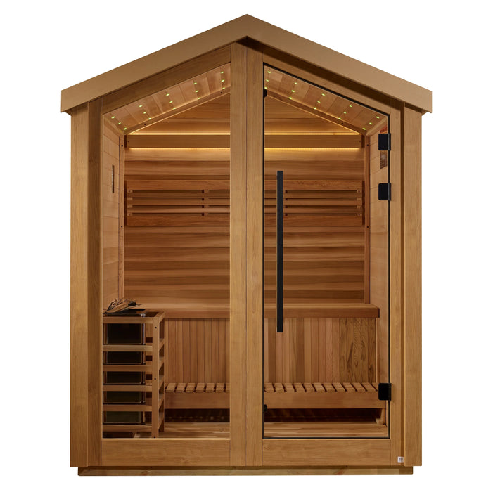 Golden Designs "Savonlinna" 3 Person Outdoor Traditional Sauna (GDI-8503-01) - Canadian Red Cedar Interior