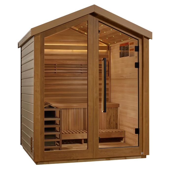 Golden Designs "Savonlinna" 3 Person Outdoor Traditional Sauna (GDI-8503-01) - Canadian Red Cedar Interior