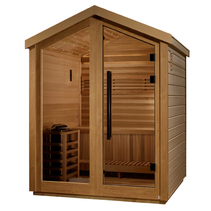 Golden Designs "Savonlinna" 3 Person Outdoor Traditional Sauna (GDI-8503-01) - Canadian Red Cedar Interior