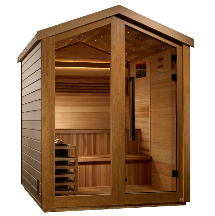 Golden Designs "Savonlinna" 6 Person Outdoor Traditional Sauna (GDI-8506-01) - Canadian Red Cedar Interior