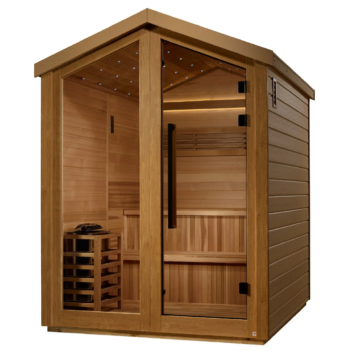 Golden Designs "Savonlinna" 6 Person Outdoor Traditional Sauna (GDI-8506-01) - Canadian Red Cedar Interior