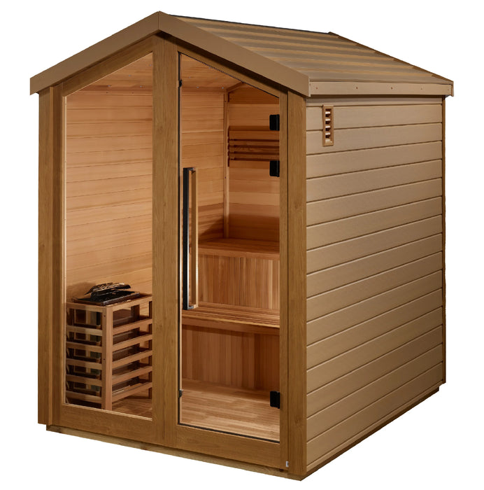 Golden Designs "Savonlinna" 6 Person Outdoor Traditional Sauna (GDI-8506-01) - Canadian Red Cedar Interior