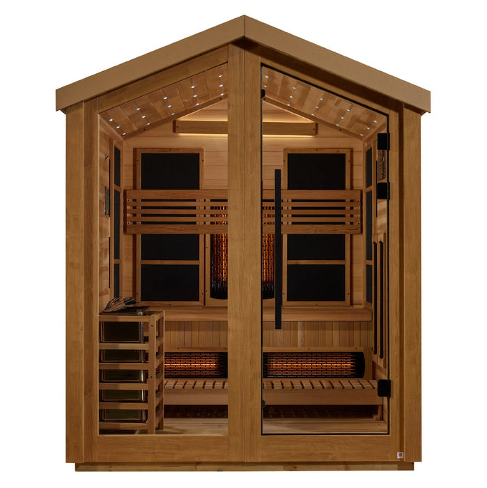 Golden Designs "Loviisa" 3 Person Hybrid Outdoor Sauna (GDI-8523-01) - Canadian Red Cedar Interior