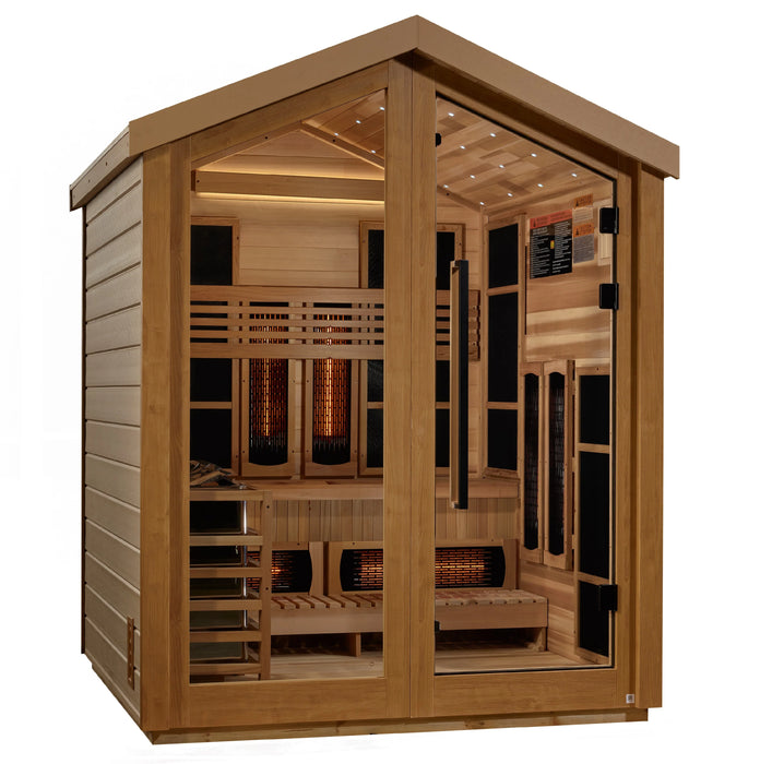 Golden Designs "Kaskinen" 6 Person Hybrid Outdoor Sauna (GDI-8526-01) - Canadian Red Cedar Interior