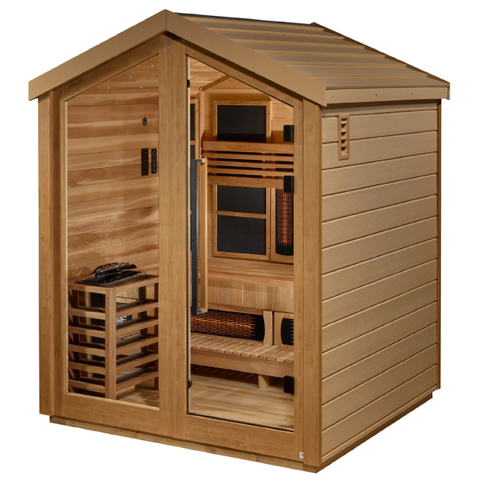 Golden Designs "Loviisa" 3 Person Hybrid Outdoor Sauna (GDI-8523-01) - Canadian Red Cedar Interior