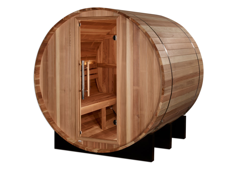 Golden Designs "2-Person Barrel Traditional Sauna - St. Moritz with Pacific Cedar"