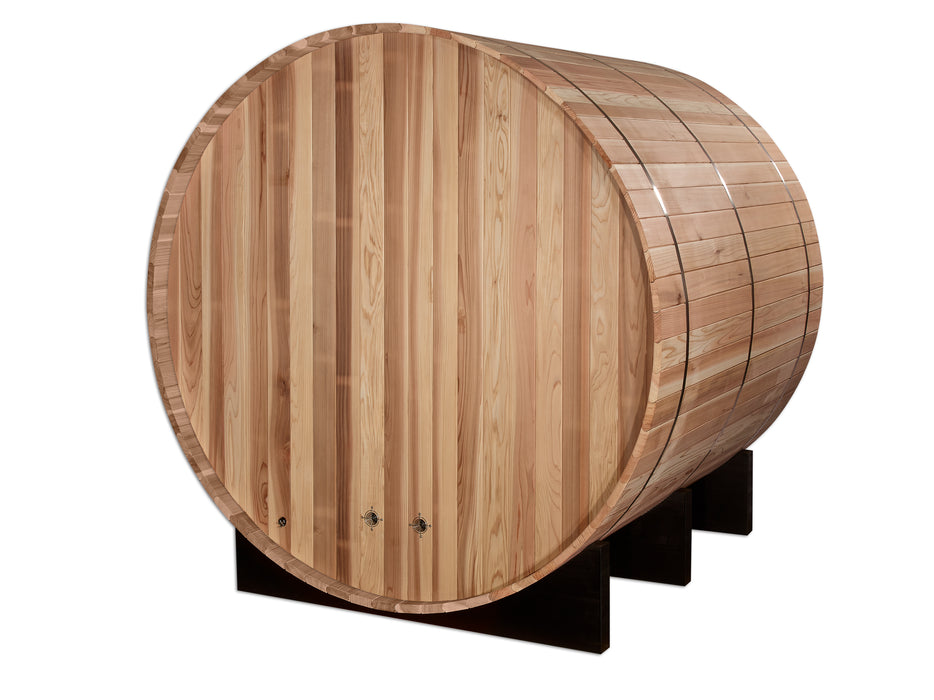 Golden Designs"4-Person Barrel Traditional Sauna - Arosa with Pacific Cedar"