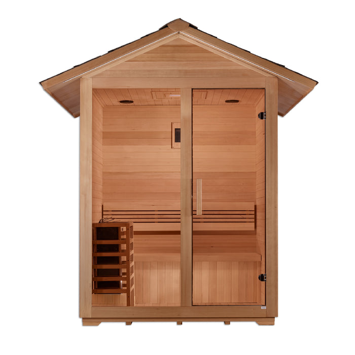 Golden Designs "3-Person Outdoor Sauna - Arlberg: Harmonizing Nature and Relaxation"