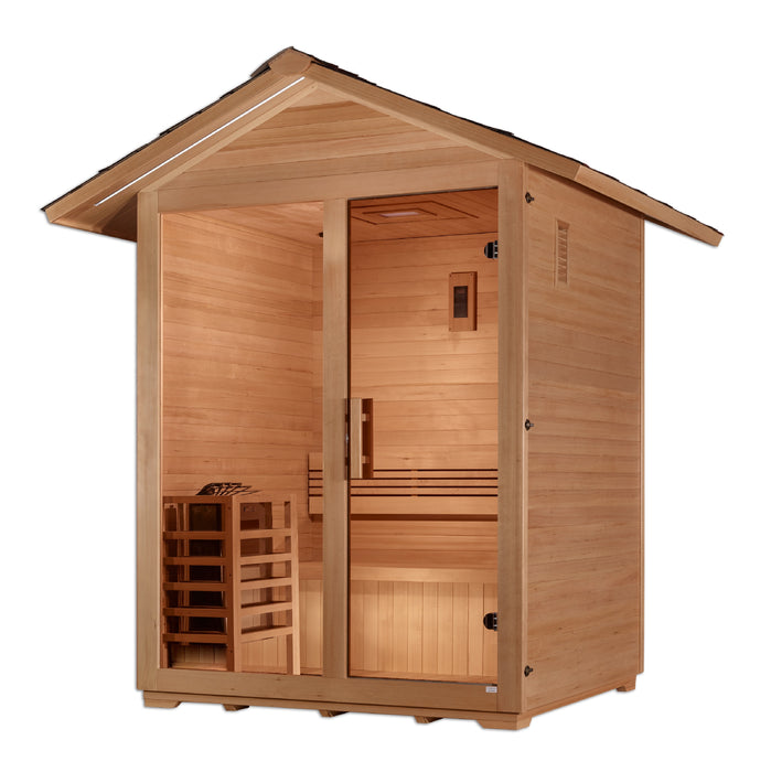 Golden Designs "3-Person Outdoor Sauna - Arlberg: Harmonizing Nature and Relaxation"