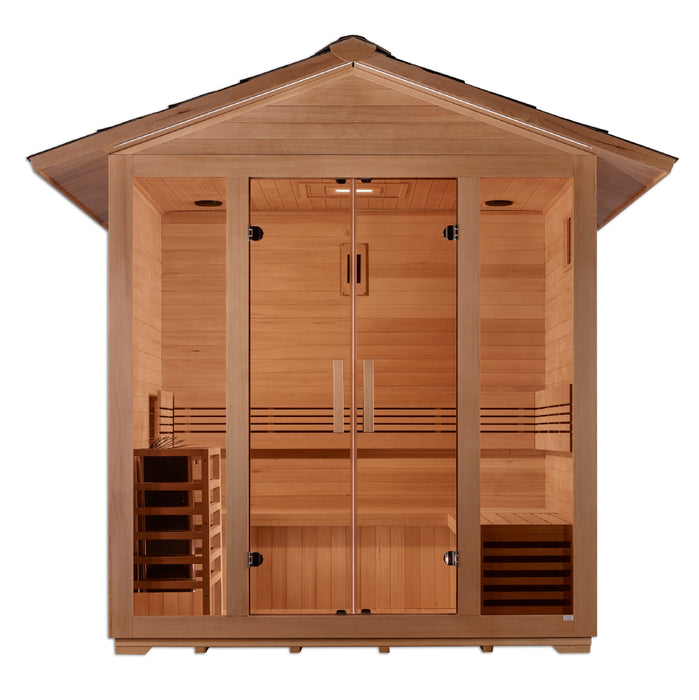 Golden Designs "5-Person Outdoor Sauna - Vorarlberg: A Symphony of Nature and Relaxation"