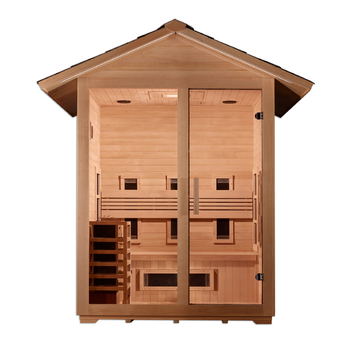 Golden Designs "3-Person Hybrid Outdoor Sauna - Carinthia: Elevate Your Well-being with Versatile Comfort"