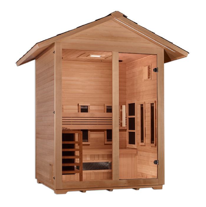 Golden Designs "3-Person Hybrid Outdoor Sauna - Carinthia: Elevate Your Well-being with Versatile Comfort"