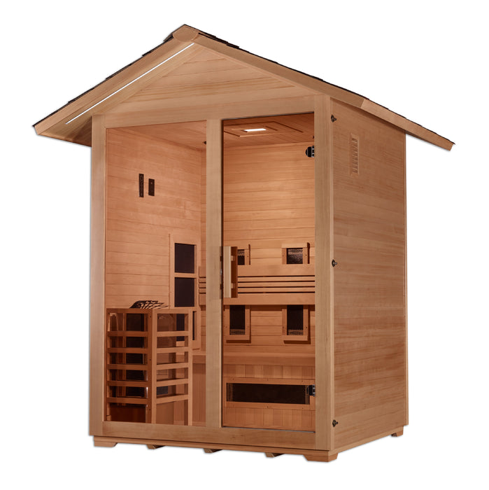 Golden Designs "3-Person Hybrid Outdoor Sauna - Carinthia: Elevate Your Well-being with Versatile Comfort"