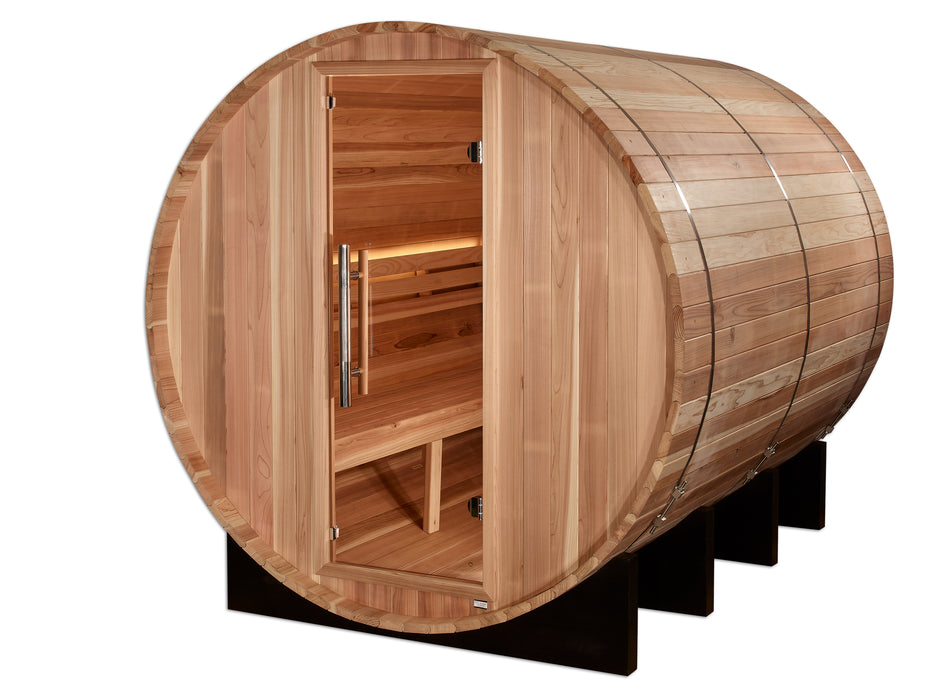 Golden Designs "6-Person Barrel Traditional Sauna - Klosters with Pacific Cedar"