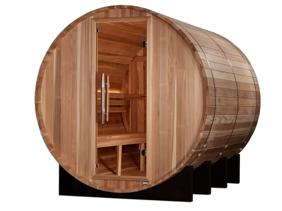 Golden Designs "6-Person Barrel Traditional Sauna - Klosters with Pacific Cedar"