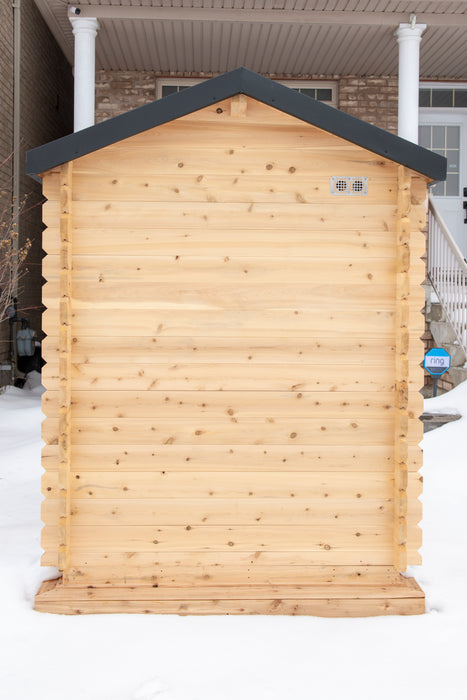 Granby Cabin Sauna: Canadian Timber Collection, 6'x6', Eastern White Cedar, Efficient Heating, 2-3 Person Seating, Exclusive Electric Heater Options.