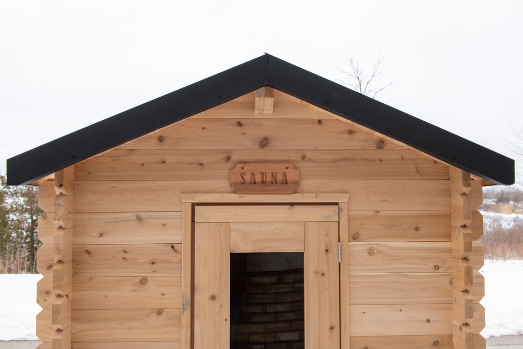 Granby Cabin Sauna: Canadian Timber Collection, 6'x6', Eastern White Cedar, Efficient Heating, 2-3 Person Seating, Exclusive Electric Heater Options.