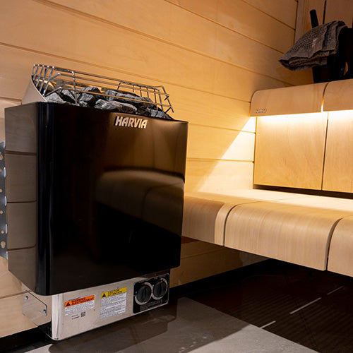 KIP Series 6kW Sauna Heater, Built-In Controls, Black