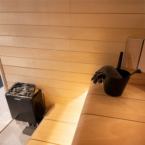 KIP Series 6kW Sauna Heater, Built-In Controls, Black