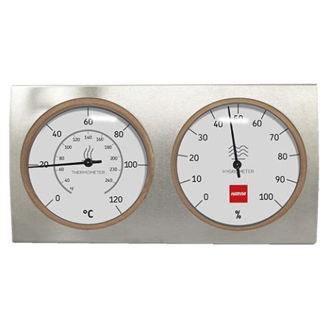 Harvia Steel Bucket and Ladle Set with Thermometer and Hygrometer